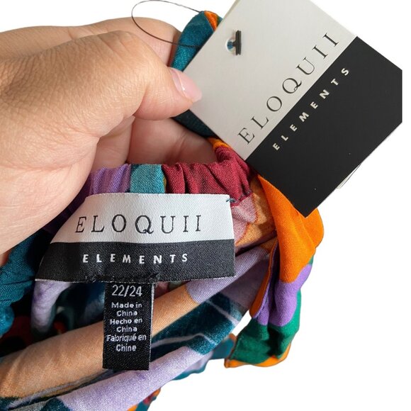 ELOQUII Plus Size 22/24 Printed Halter Dress safari printed block NEW - Picture 8 of 15